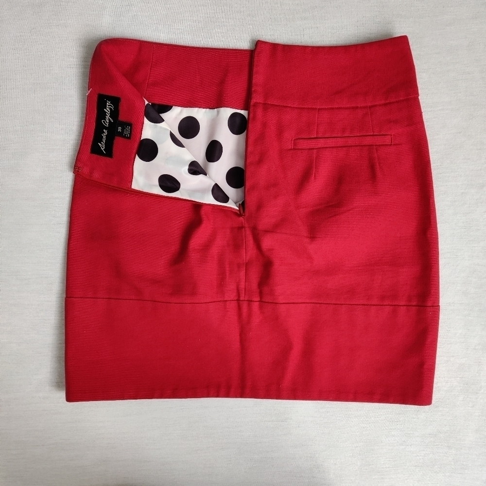 SANDRA Angelozzi Women's Red Linen Mini Skirt Size EU 30 US 00